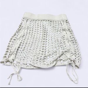 White Crochet Mini Skirt